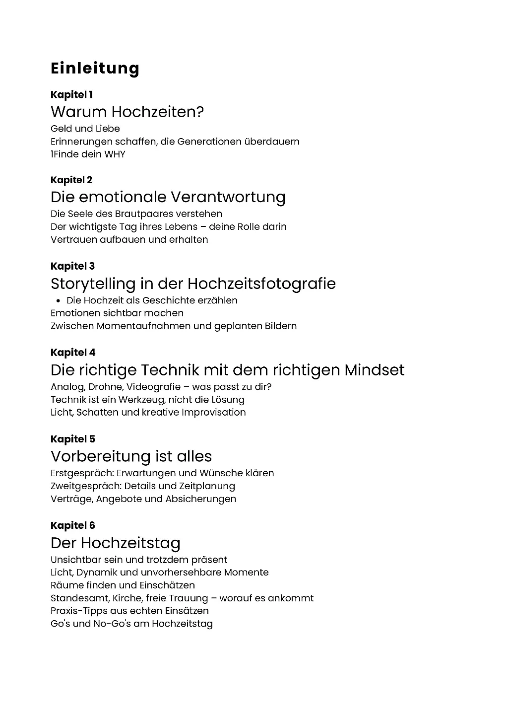 Hochzeiten fotografieren – Leseprobe Seite 3